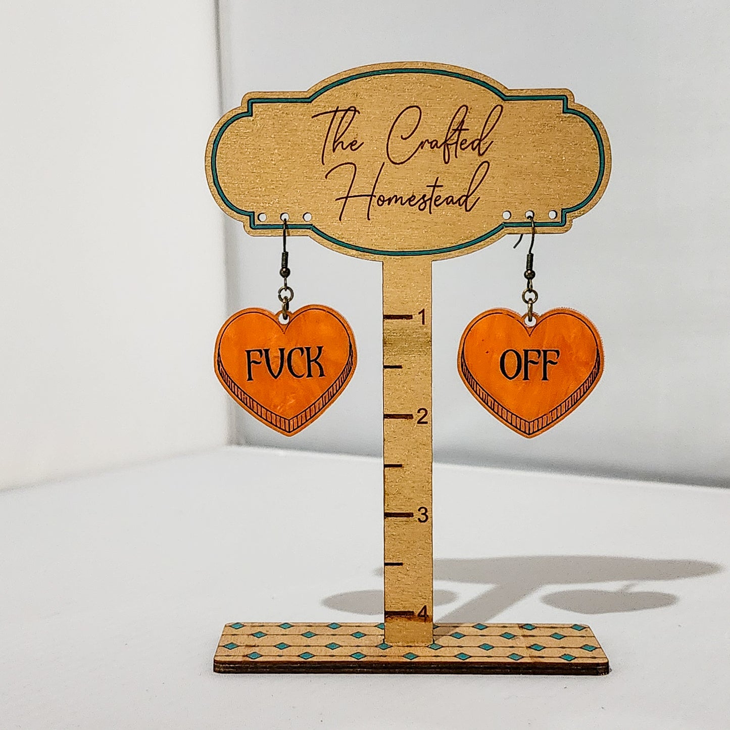 Fuck Off Hearts Dangling Earrings