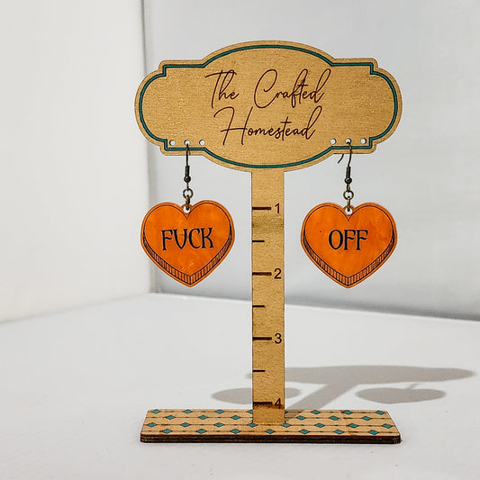 Fuck Off Hearts Dangling Earrings