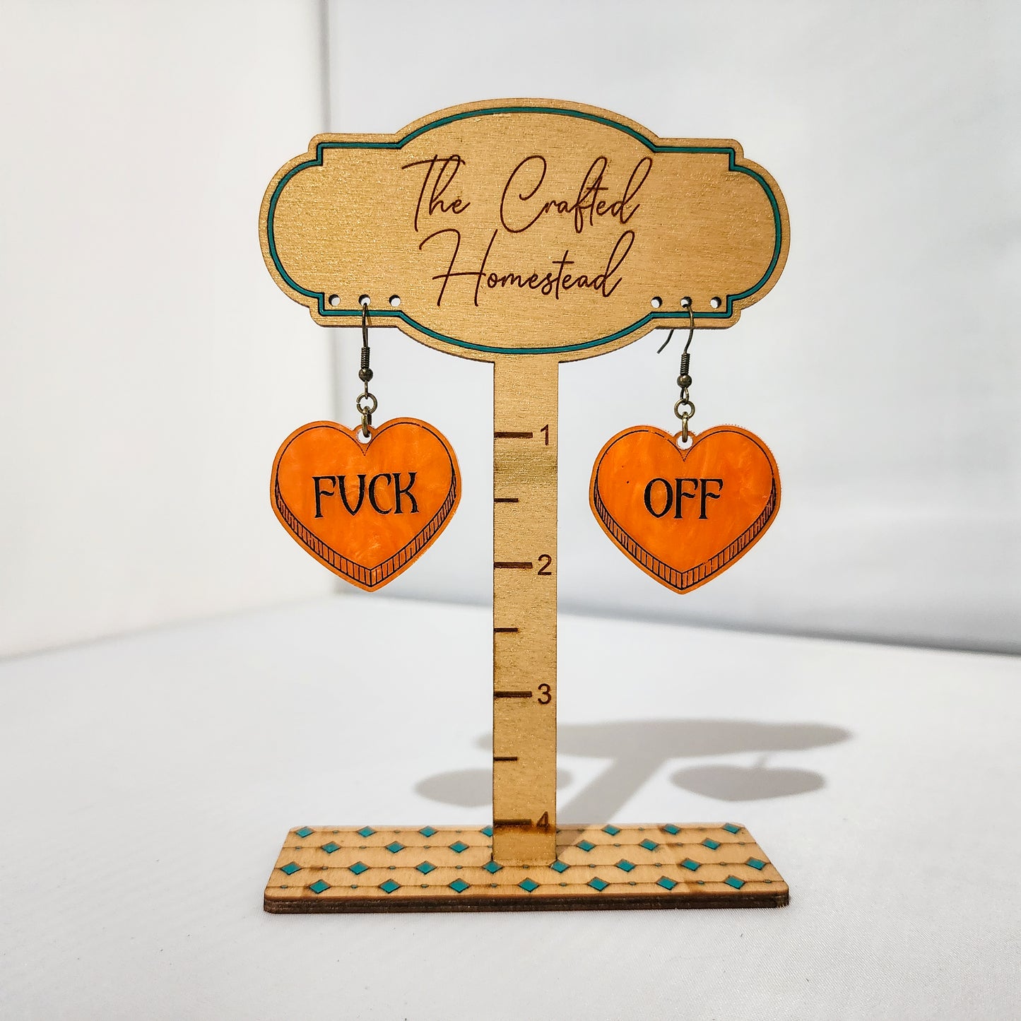 Fuck Off Hearts Dangling Earrings