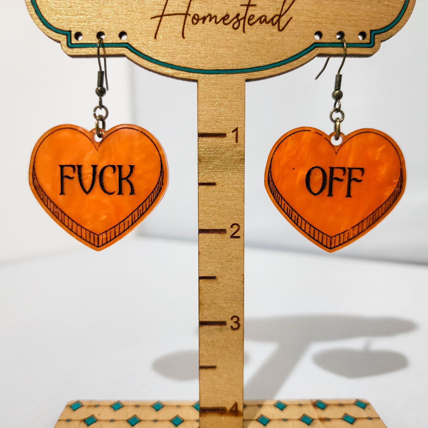 Fuck Off Hearts Dangling Earrings