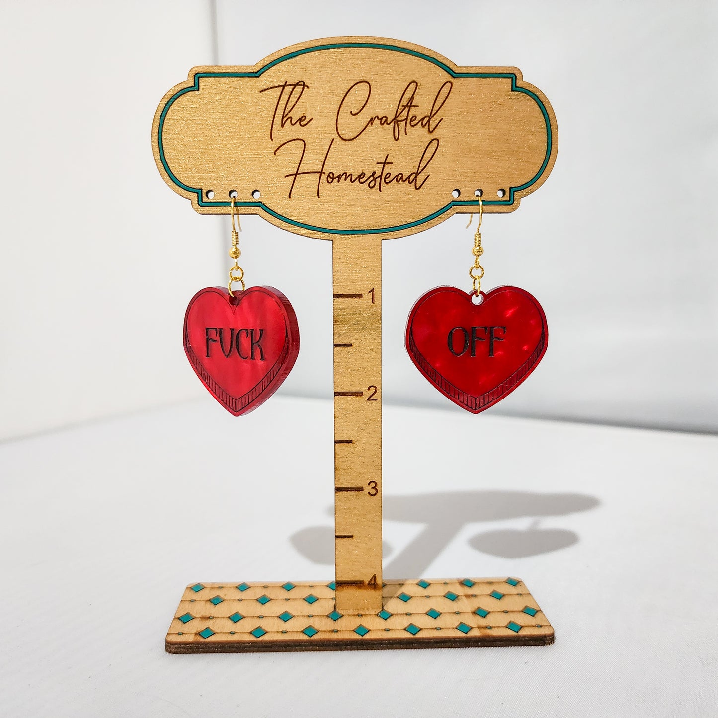 Fuck Off Hearts Dangling Earrings