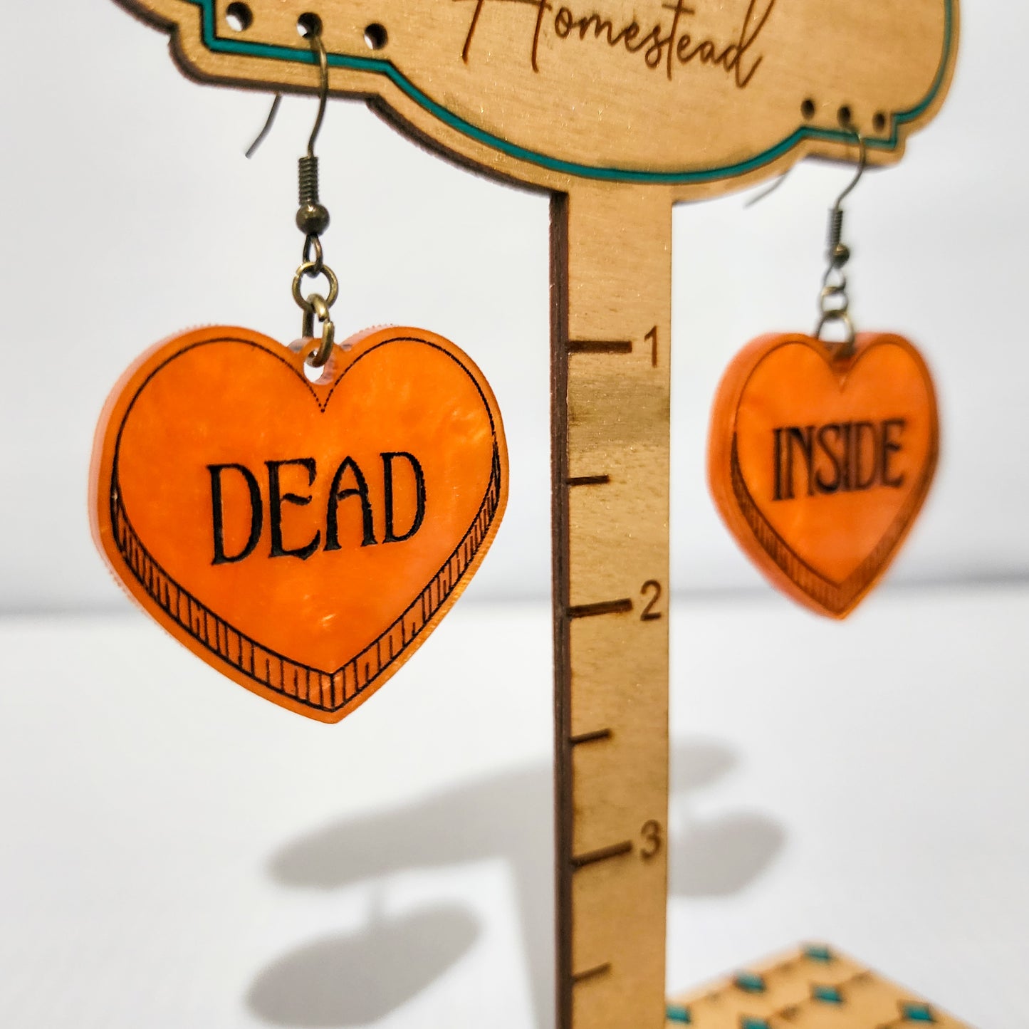 Dead Inside Hearts Dangling Earrings