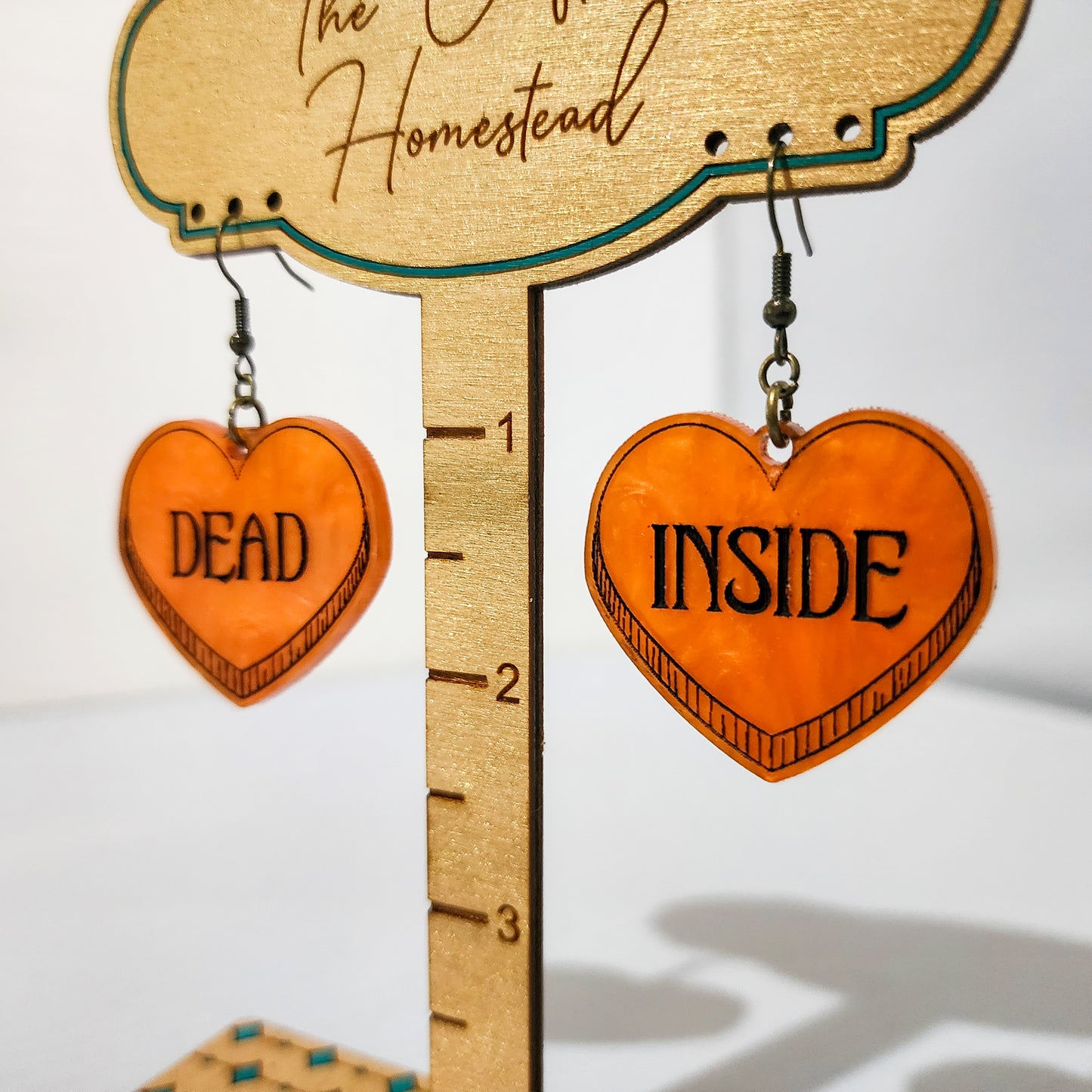 Dead Inside Hearts Dangling Earrings