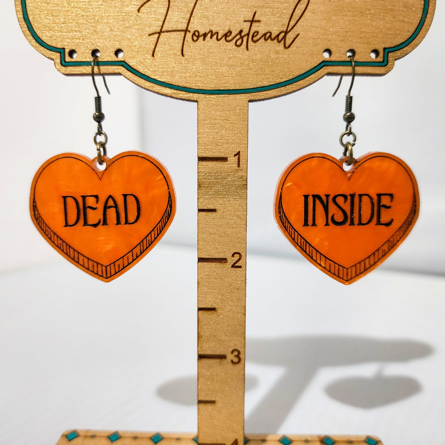 Dead Inside Hearts Dangling Earrings