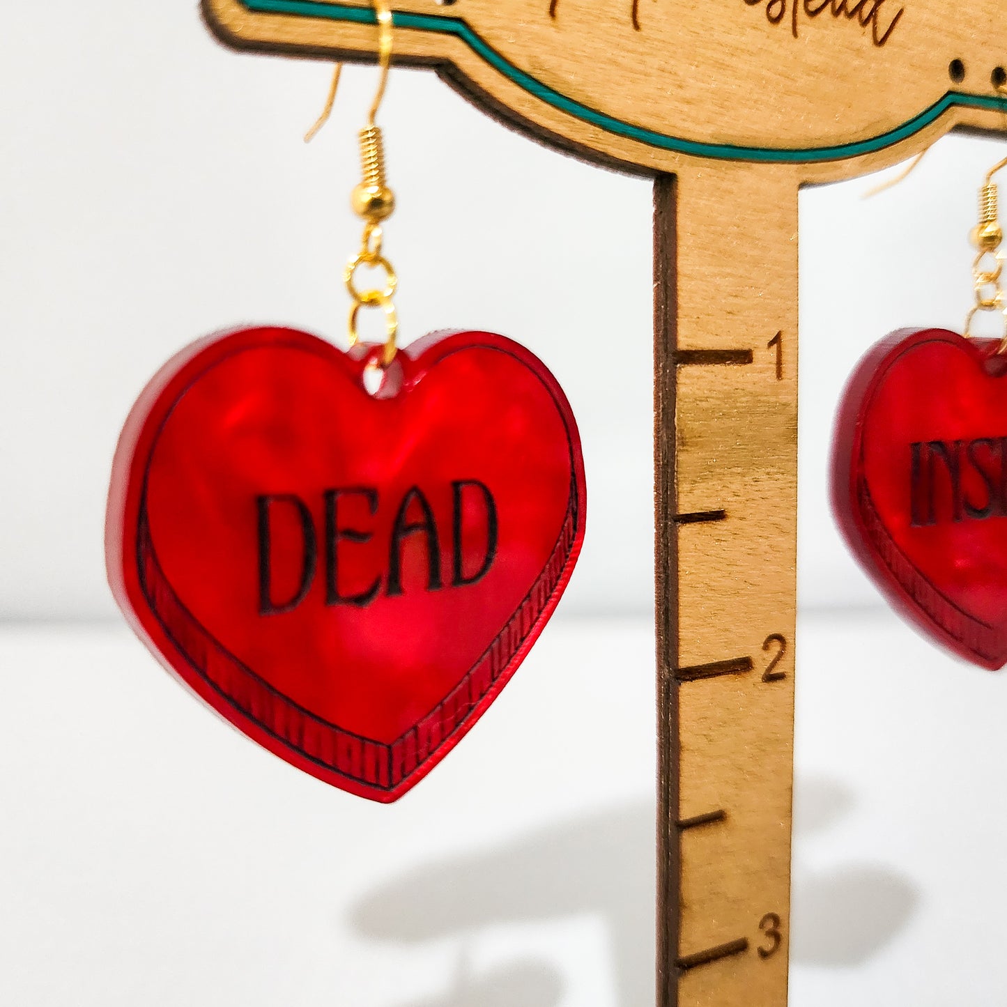 Dead Inside Hearts Dangling Earrings