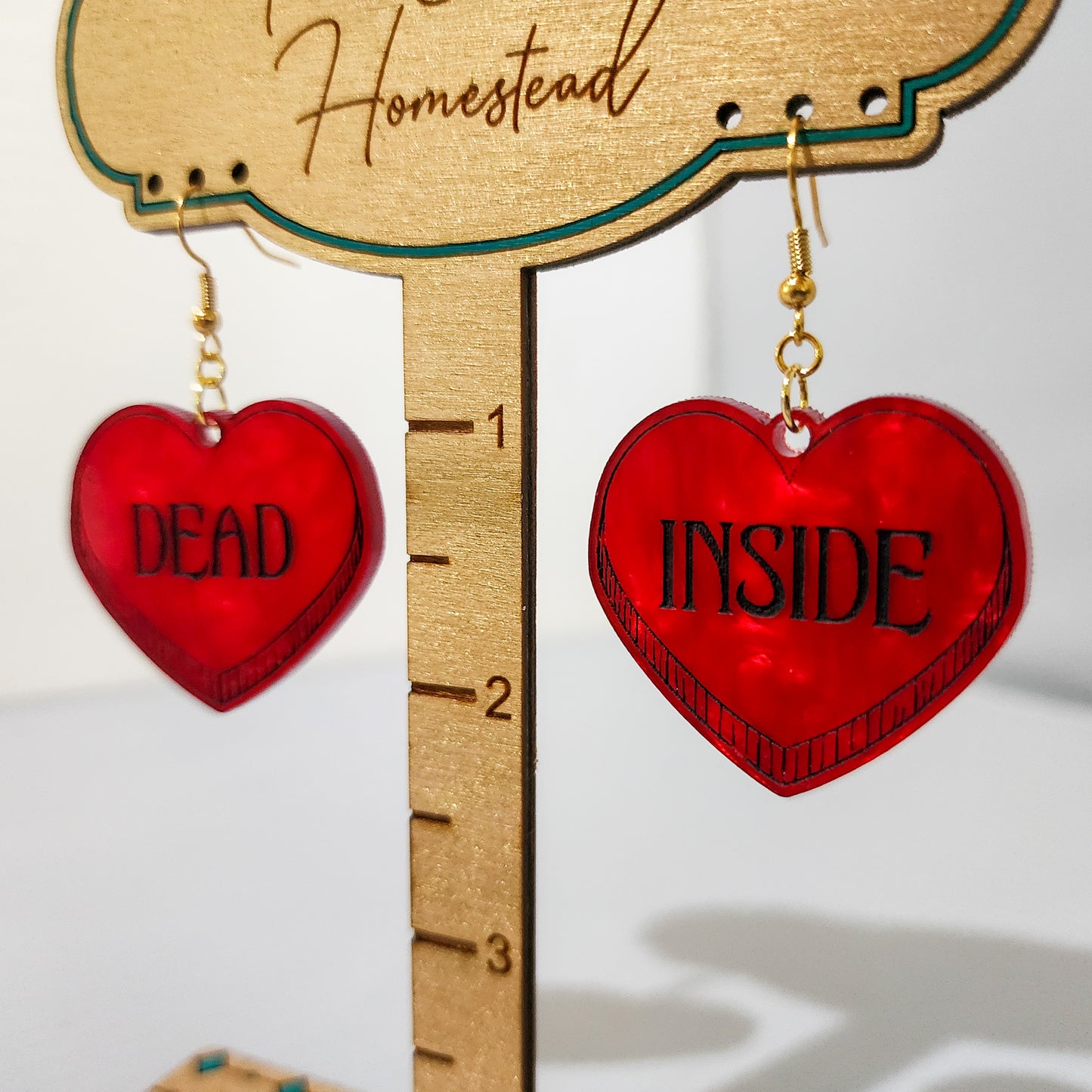 Dead Inside Hearts Dangling Earrings