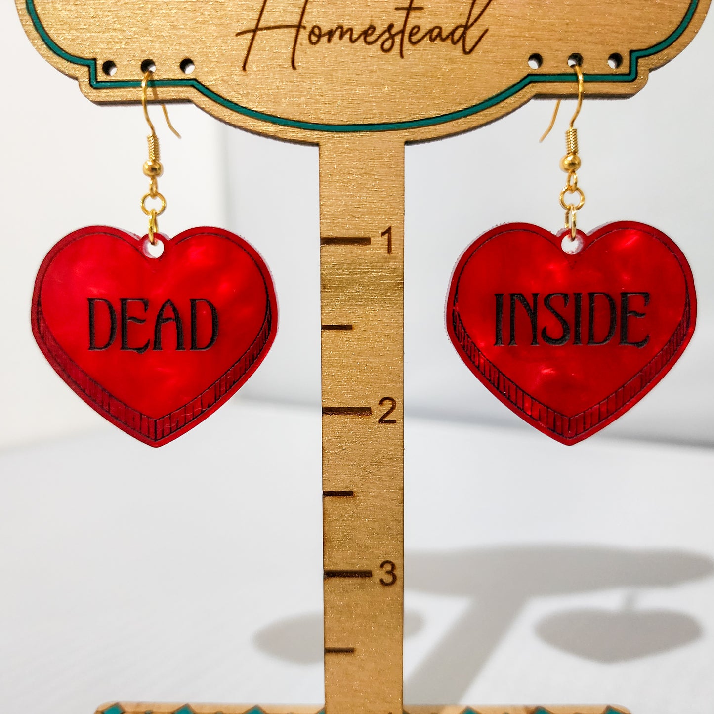 Dead Inside Hearts Dangling Earrings