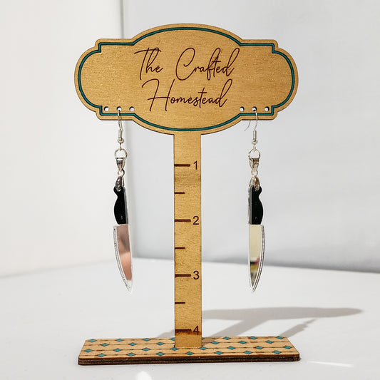 Mirrored Knife Dangling Earrings