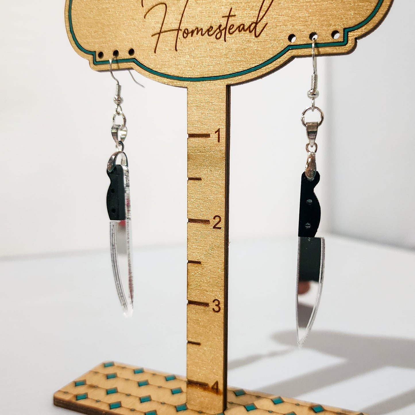 Mirrored Knife Dangling Earrings