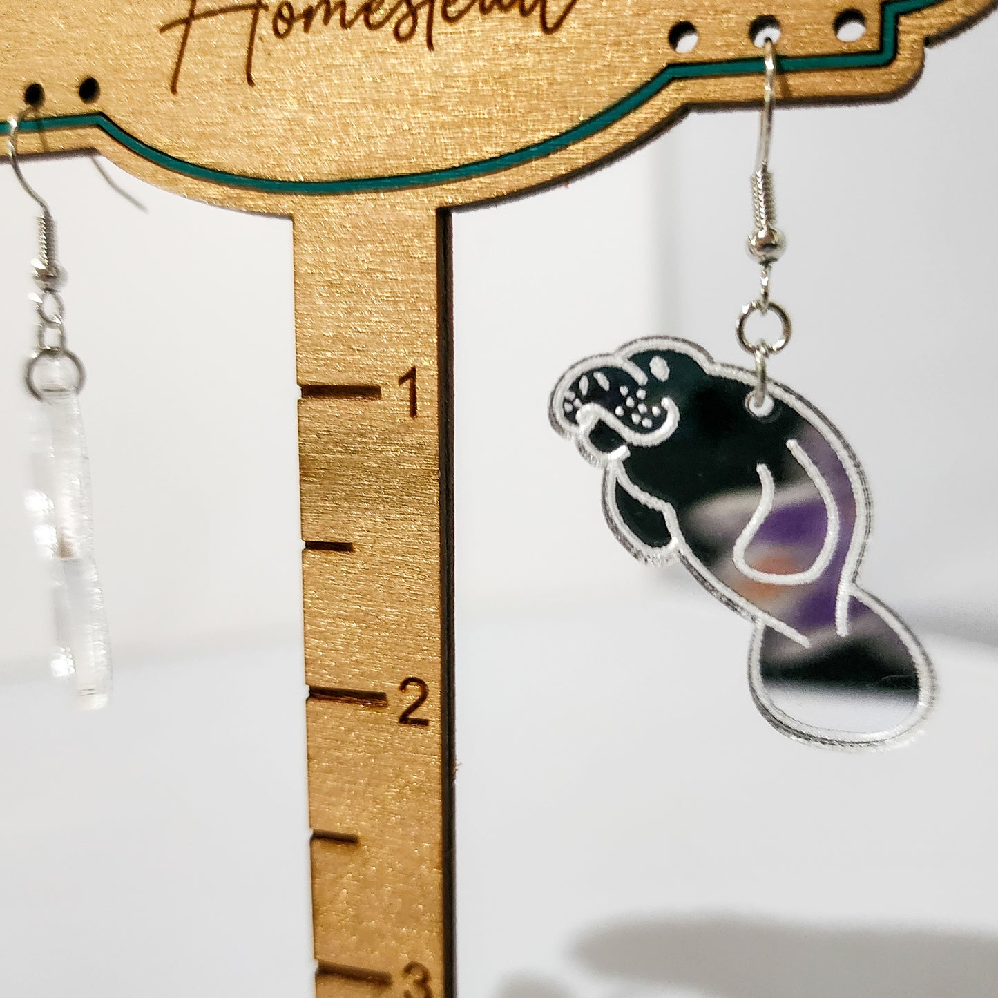 Mirrored Dangling Manatee Earrings