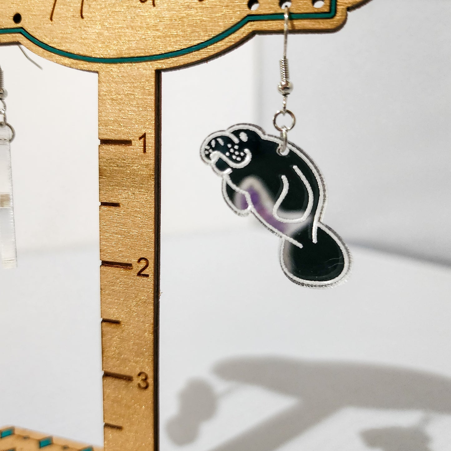 Mirrored Dangling Manatee Earrings