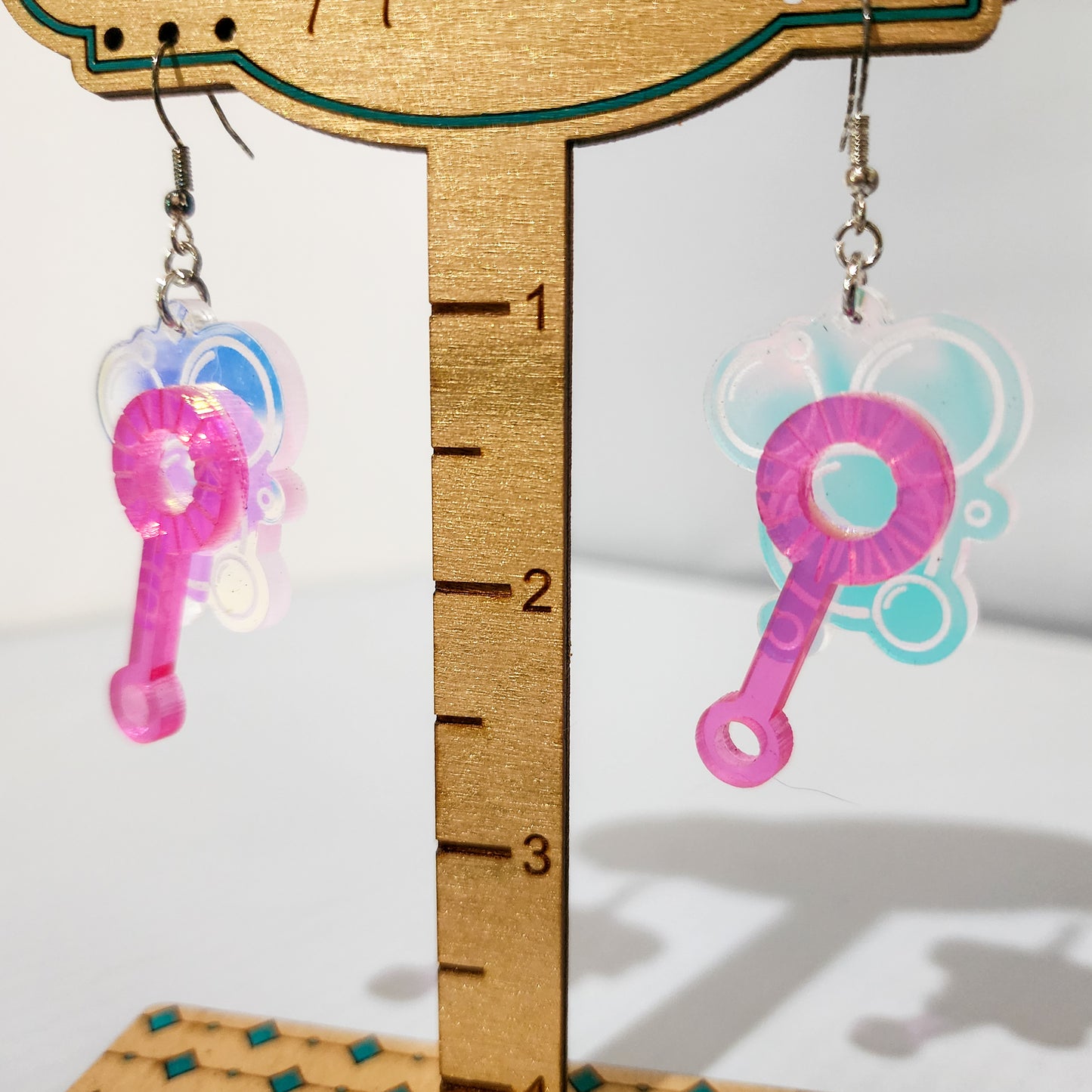 Holographic Bubble Wand Dangling Earrings