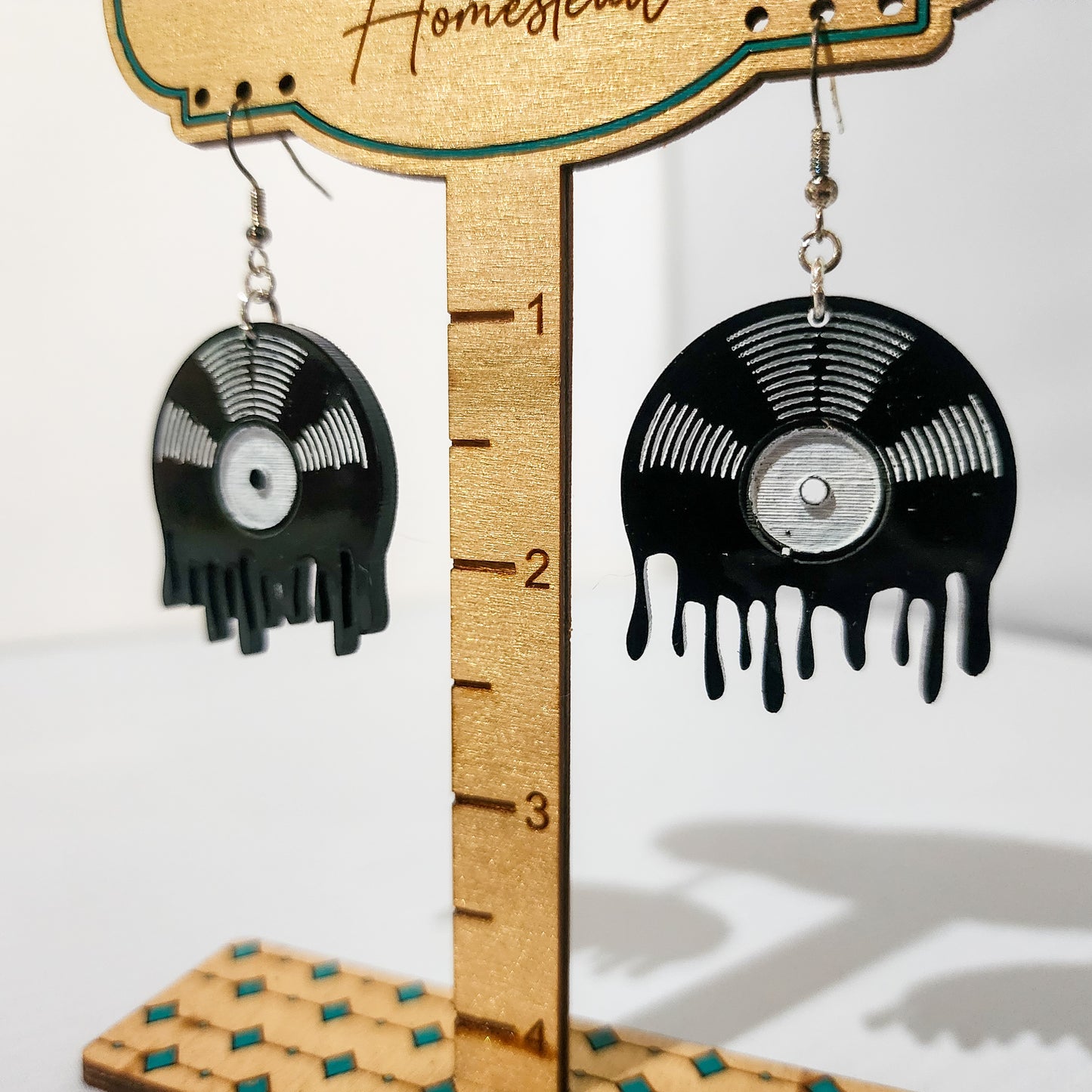 Melting Vinyl Record Earrings