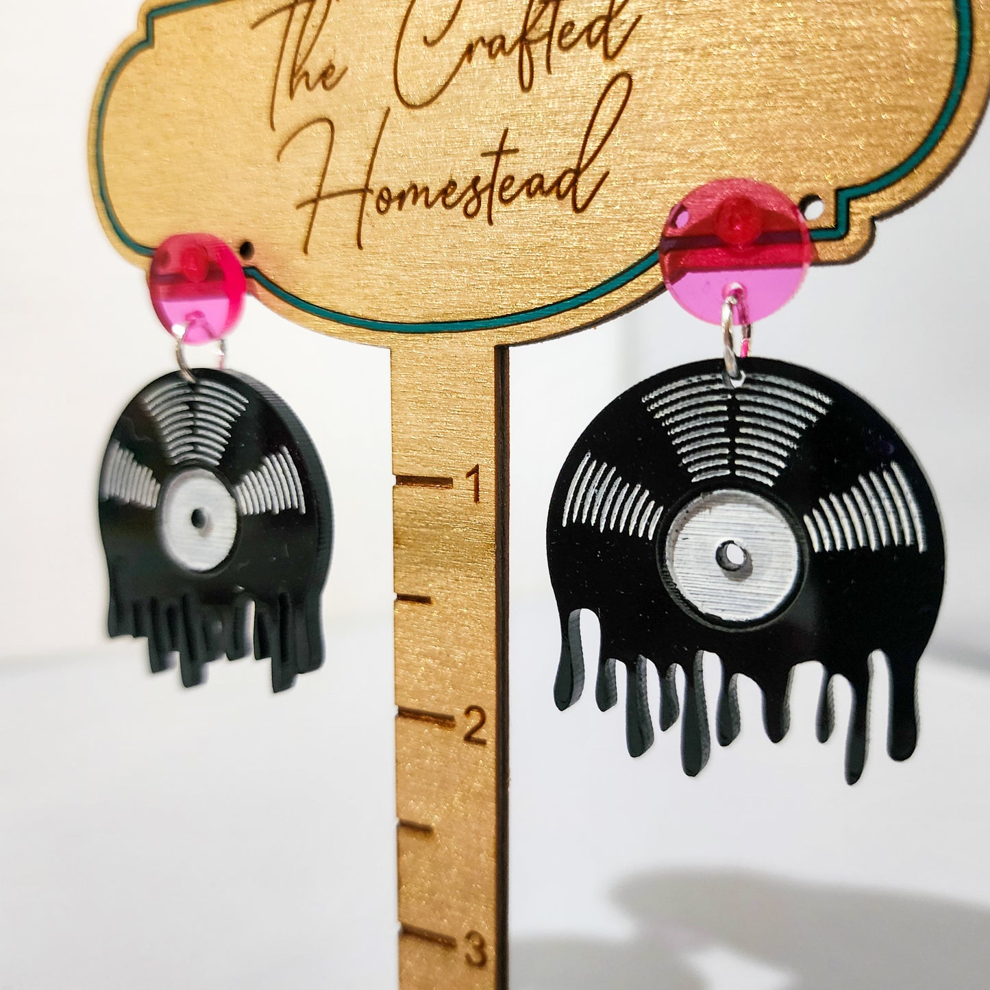 Melting Vinyl Record Earrings