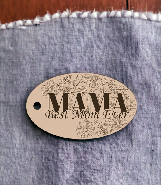 Tiny Token of Love: Wooden Best Mom Ever Keychain
