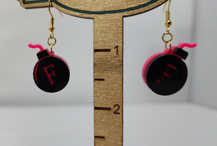 F Bomb Dangling Earrings